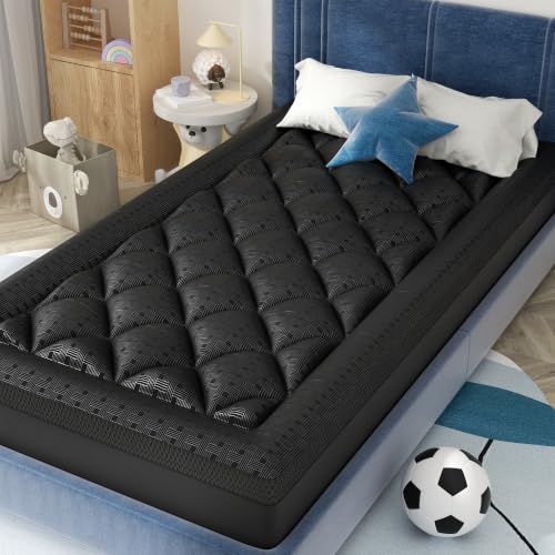 Image of ChiXpace Twin Mattress Topper, Viscose Derived from Bamboo, Soft Pillow Top | Cushioned Support, Breathable Mesh Sides, Memory Foam Blend Fill, Softens Firm Twin Beds, Teen Bedrooms, Guest Rooms, Rentals