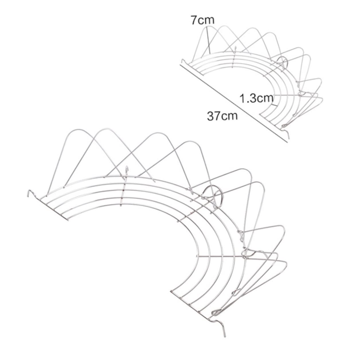 SOLUSTRE 2Pcs Semicircle Foldable Stainless Steel Oil Draining Rack Kitchen Gadget for Home Use Versatile Cooling Mat Silver Kitchen Tool