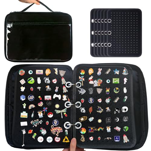 6 Pages Pin Books For Collectors, Enamel Pin Display Pages Pin Carrying Case, Travel Brooch Pins Display Bag(Not Include any Accessories)