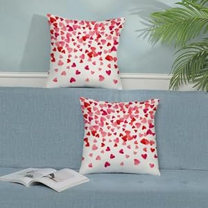 Valentines Pillow Covers 18x18 Inch Set of 2,Pink Love Heart Throw Pillows Case,Valentine's Day Mother's Day Anniversary Decorative Square Cushion Covers Farmhouse Outdoor Decor for Home Sofa Bed Valentines Pillow Covers 18×18 Inch Set of 2Pink Love Heart Throw Pillows CaseValentines Day Mothers Day Anniversary Decorative Square Cushion Covers Farmhouse Outdoor Decor for Home Sofa Bed