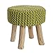 Bizzotto pleciony stołek, bawełna, zielony, 40 cm