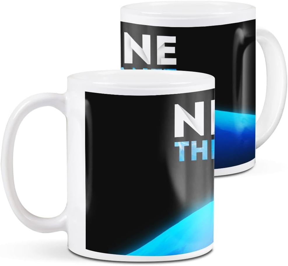 Destination Vinyl ltd 2 White Ceramic Mug Cup (11oz / 284ml) Neptune The Ice Planet Solar System for Coffee Tea Drinks Kitchen Office #63214