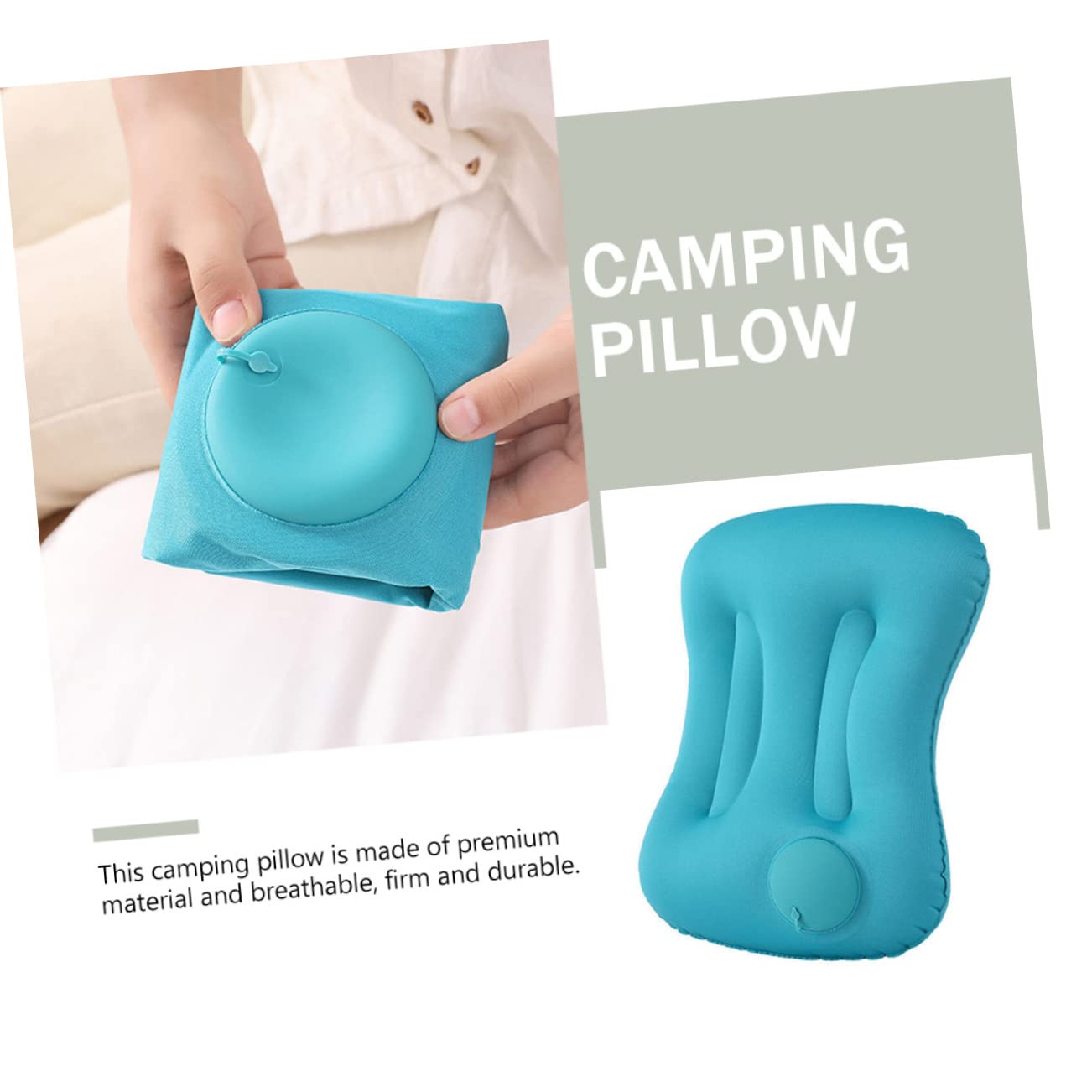 3pièces Coussin De Voyage Gonflable Oreiller Portable pour Camping Et Activités De Plein Pratique Et Confortable Pliable Et Facile à Transporter Couleur Vert