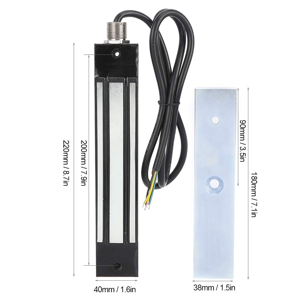 Sonew 280kg DC12/24v Électrique Serrure de Porte Électromagnétique Magnétique, Serrure Magnétique Électrique Imperméable D'acier Inoxydable pour Des Portes En Bois, Portes En Verre, Portes en Métal