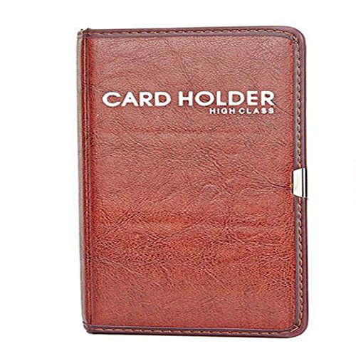 Gullor PU-Leder Business Journal-Namenskartenhalter Buch für 120 Karten, Red Brown Cover