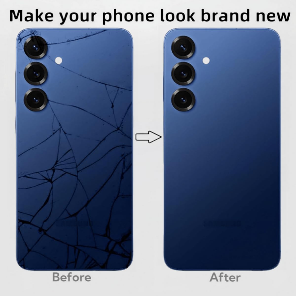 Galaxy S25 Back Glass Replacement for Samsung Galaxy S25 Rear Back Cover Glass Waterproof and Camera Lens+Professional Repair Tool Kit (Navy)