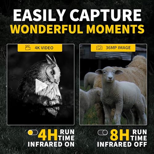 Jumelles infrarouges 4K de 36 MP avec vision nocturne 300m - 3