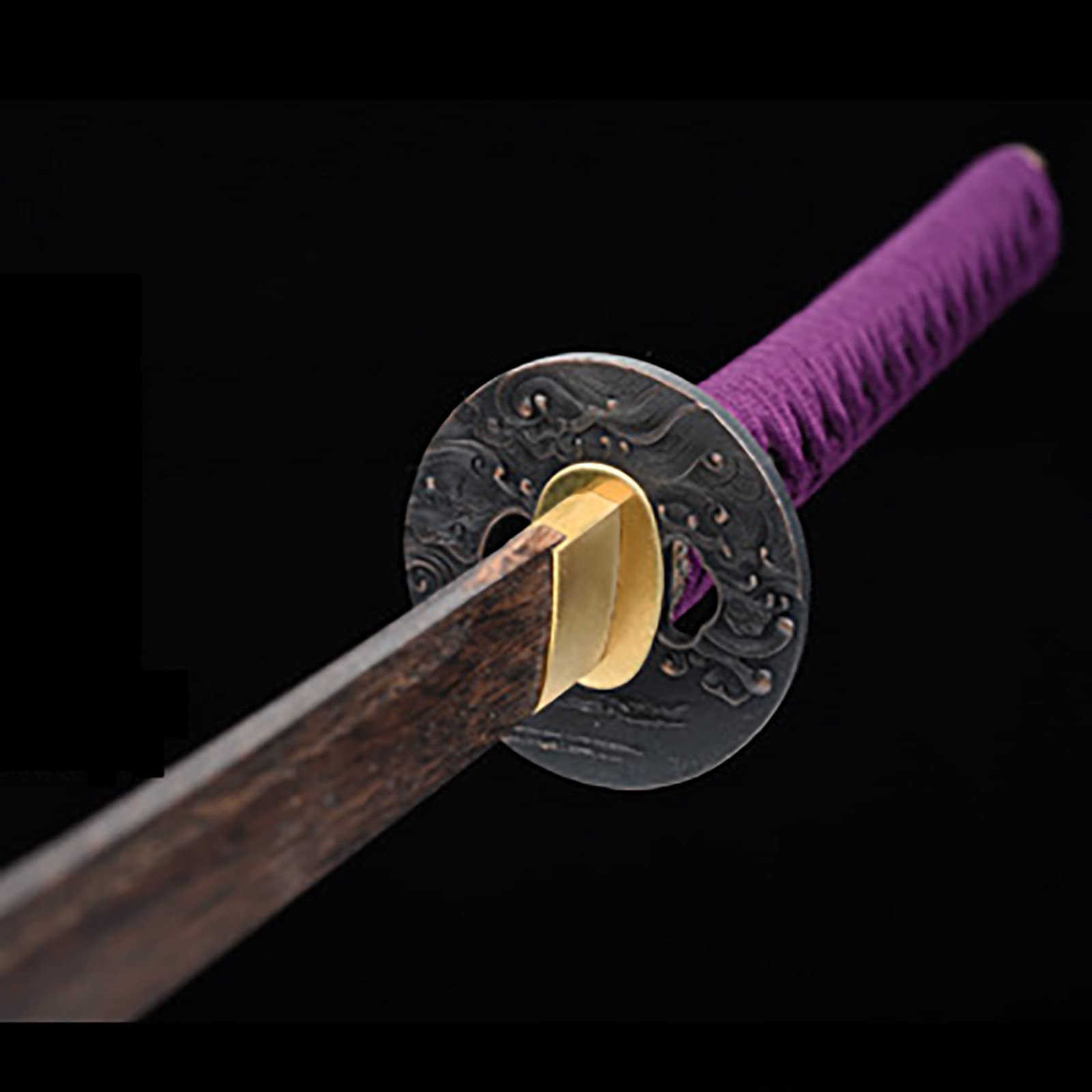 Natürliches Palisander-Katana, handgefertigtes Holz-Samurai-Schwert mit Scheide, 103 cm Bokken für Display, Cosplay-Kollektion und Kendo-Training-I