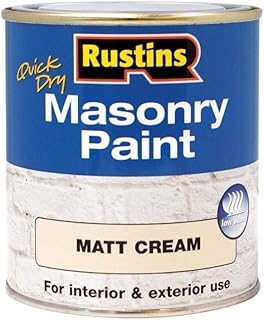 RUSTINS Masonry Paint, Cream, 500 ml (Pack of 1)