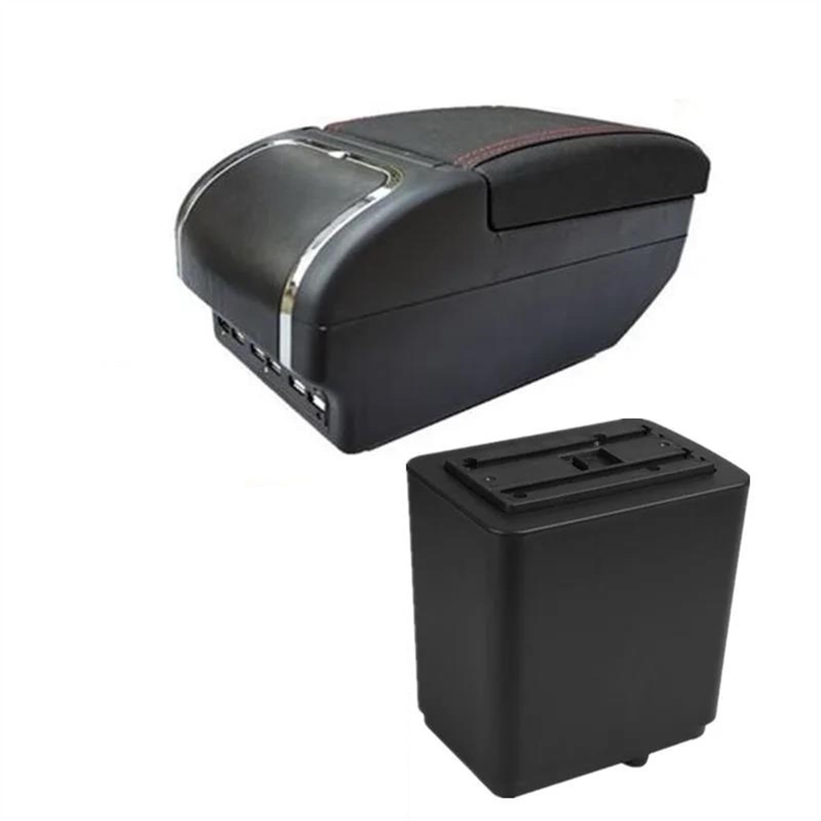 NOHEEU Car Armrest Box Dedicated Retrofit Storage Accessories For Partner Tepee(E red line)