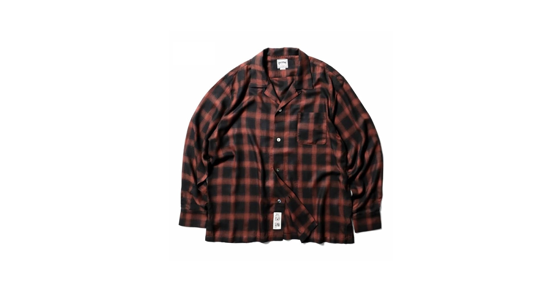back number オンブレ オープンカラー 開襟 シャドーチェック シャツ BACK NUMBER シャツ 「BACK NUMBER」開襟オンブレ半袖シャツ
