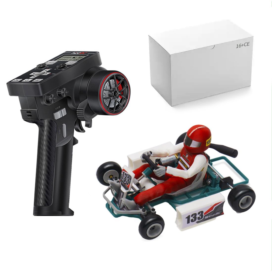 2.4G Remote Control Car with Driver Figure, Indoor 1/32 Scale RC Mini Kart, for Adults