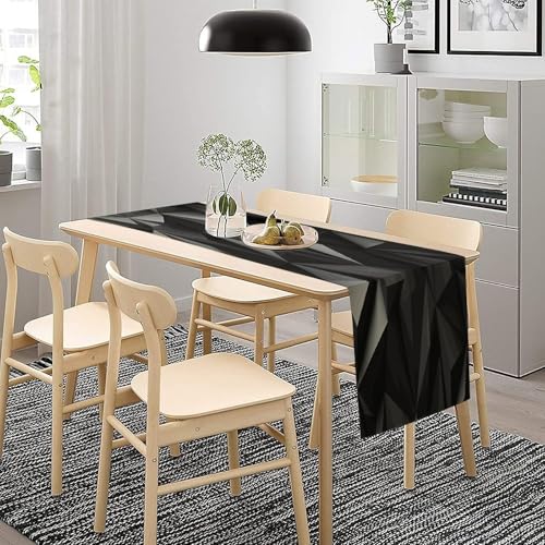 Chemin de table géométrique noir épais pour commode et salle à manger - 8