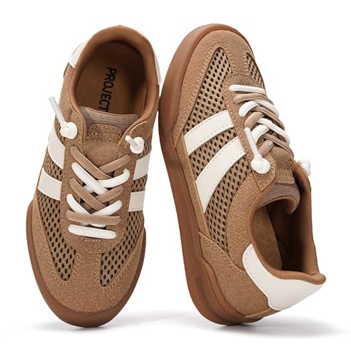 Project Cloud Kids Shoes for Girls & Boys - Easy Slip On Shoes with Memory Foam Insole - Non Slip and Lightweight Kids Sneakers for Boys & Girls (LittleVerdy Tan 4)