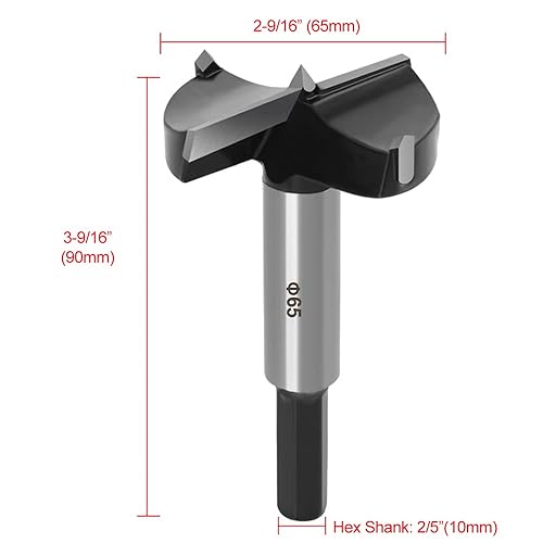Miniatura 2 de ASNOMY Broca Forstner de carburo de 2-916 pulgadas, broca Forstner con punta de carburo para madera dura, juego de sierra de agujero de perforación