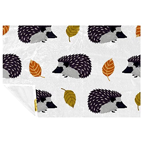 Couverture douce et chaude hérisson blanc, plaid thermique 150x100