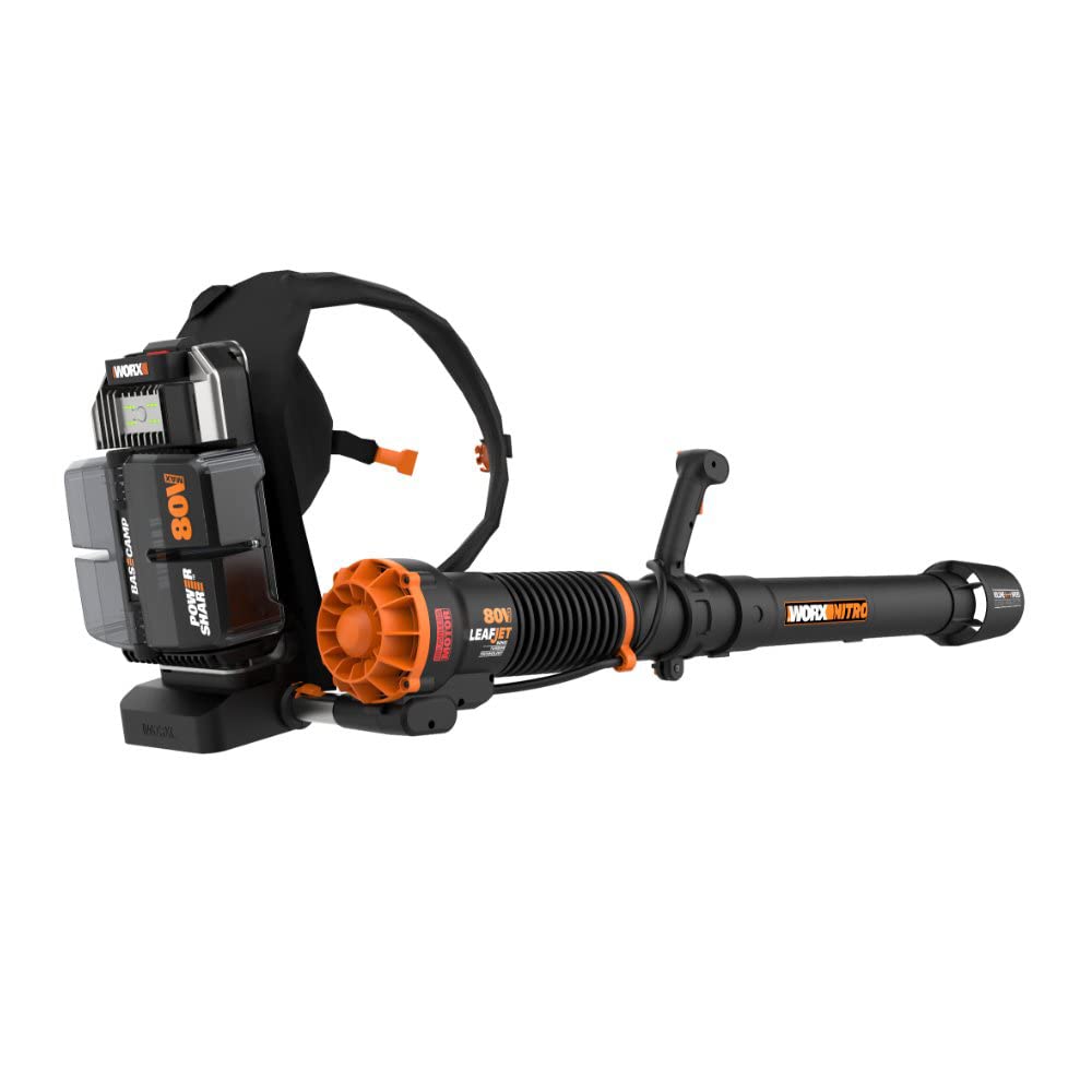 WORX WG572E Nitro Power Share to Bezszczotkowa Dmuchawa Plecakowa Zasilana przez 4 Akumulatory 20 V 4 Ah Power Share Zapewniające 80 V Mocy i Wydajności