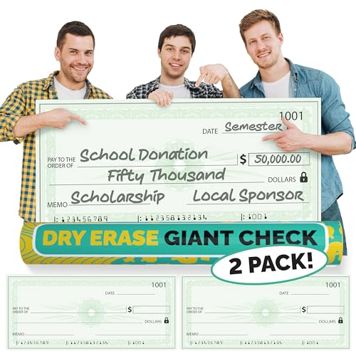(2 Pack) Big Checks For Presentations | 36 x 16