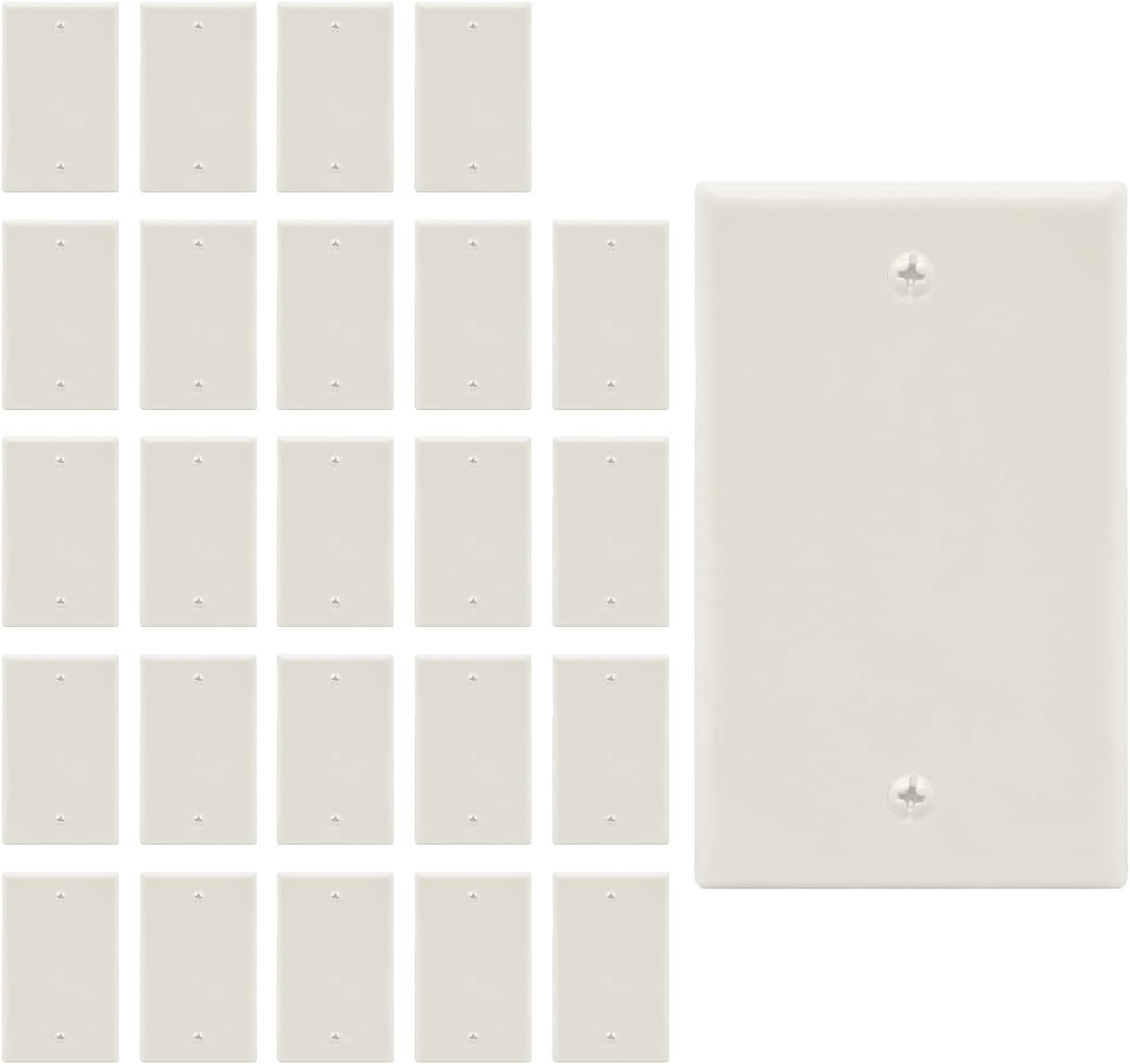 Blank Wall Plate with Smooth Face (25-Pack, Ivory)