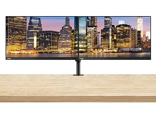 Image of Lenovo ThinkVision P24h 24-inch 2560 x 1440 LED Backlit Quad HD LCD Monitor, 2-Pack Bundle with HDMI, DisplayPort in & Out, Daisy Chain Ready, Dock, USB-C, USB Hub, Desk Mount Dual Monitor Stand