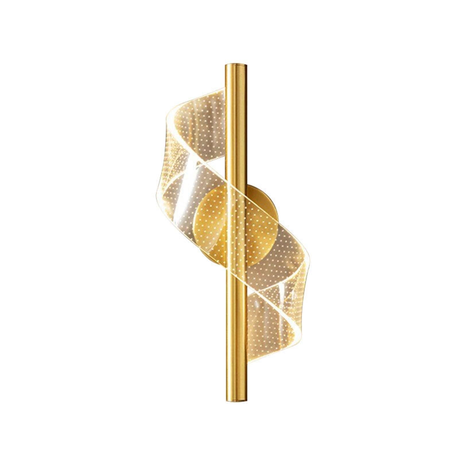 BJKYTMLM LED Wall Lamps, Modern Creative Acrylic Metal Wall Sconce for Living Room Bedside Home Decor Indoor Lighting,Gold(Gold)