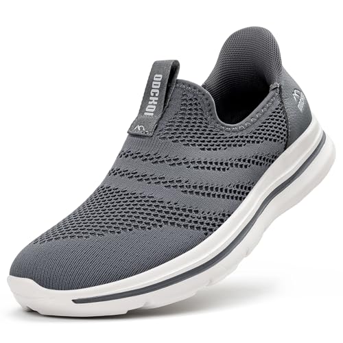 ODCKOI Slip On Sneaker Herren Schuhe Ohne Schnürsenkel Leichte Sportschuhe Atmungsaktives Freizeitschuhe Mesh Fitness Schuhe Turnschuhe Indoor Fashion Laufschuhe-SHENHUI-45
