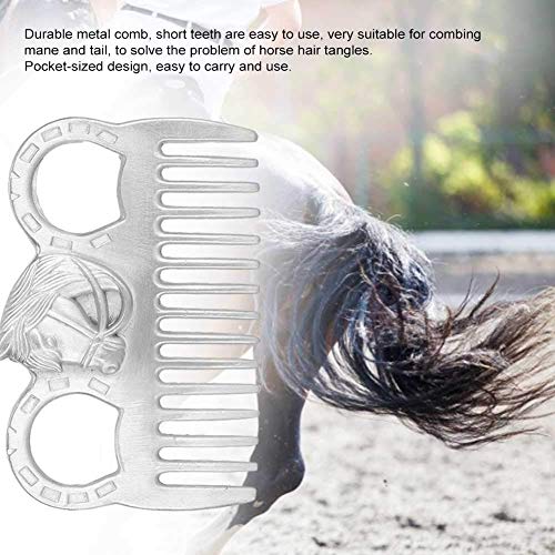 Horse Grooming Brushes, Horse Brush, Horse Hair Brush, Mane And Tail Brush, Portable Horse Mane and Tail Comb, Metal Polishing Horse Comb for Horse Grooming Comb With Metal Tail - Image 3