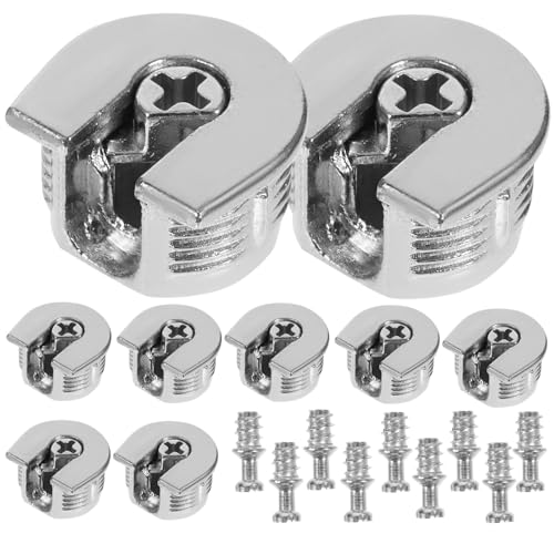 CRAFTHROU Herrajes para Muebles y Soportes Ocultos para Estanterías, 10 Piezas de Conectores para Baldas Tornillos para Almacenamiento en Armarios