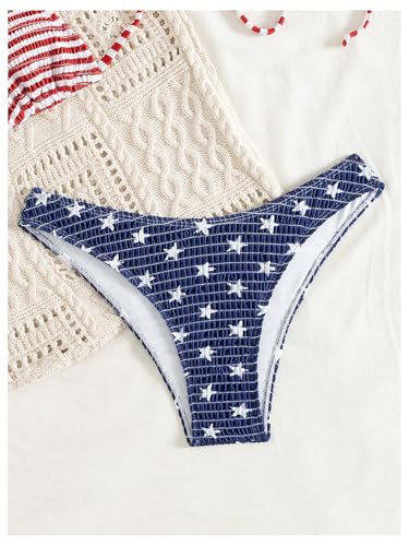 Verdusa Women's 2 Piece American Flag Bikini Set Halter Triangle Swimsuit High Cut Bathing Suit4