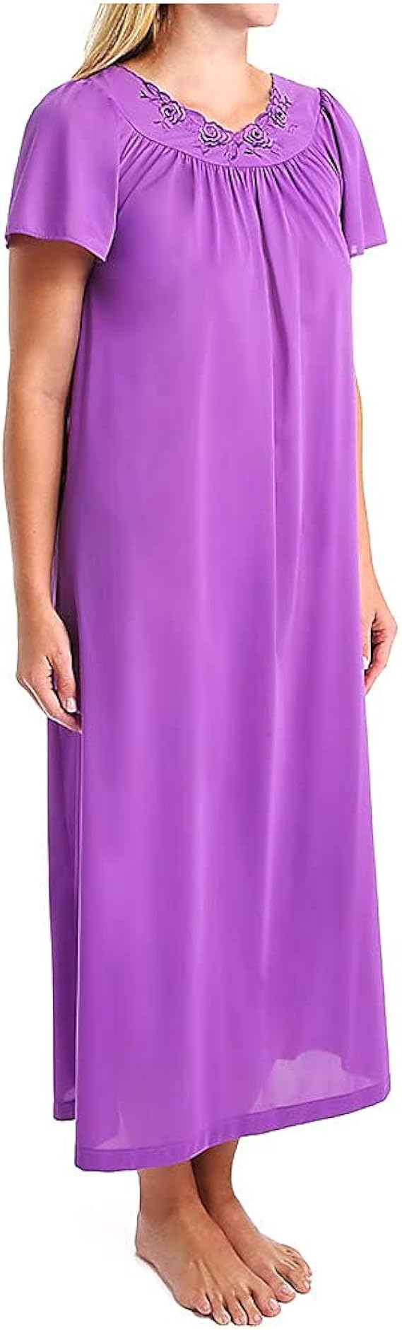 Shadowline Petals 53 Inch Short Flutter Sleeve Gown