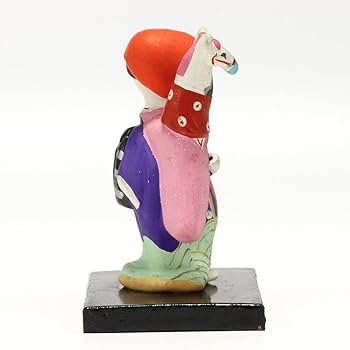 Amazon | 546B 京都 小さい 土人形 置物 女の子 台付き 頭巾 首