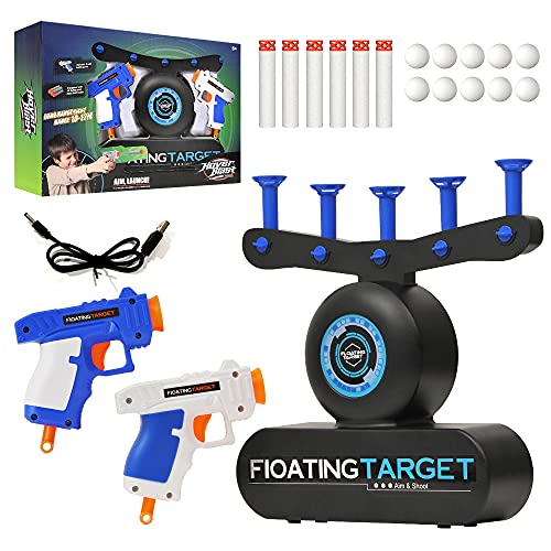 RVEE Floating Shooting Game Hover Ball Target Shot Dart Gun Toy Set with Soft Bullets and 2 Guns for Boys or Girls Christmas Birthday Gifts