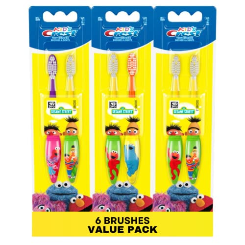 Crest Oral-B Kids Soft Toothbrush Featuring Sesame Street, (Three 2 Packs) For Ages 2+ (Characters May Vary) #TOP21