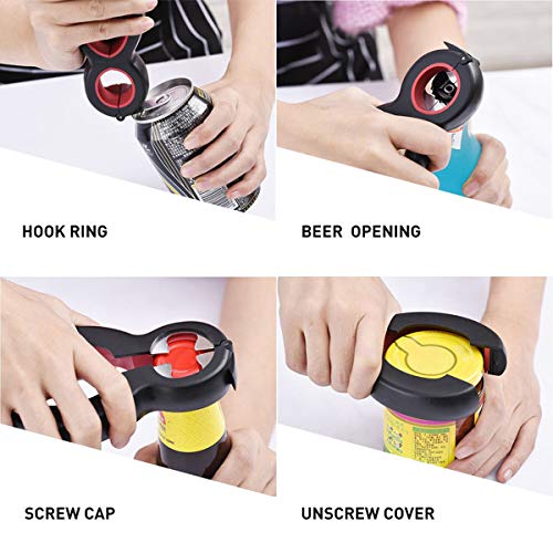 KKmoon Abridor multifuncional 6 em 1 Multi-abridor jarra abridor de garrafas de cerveja para bar de