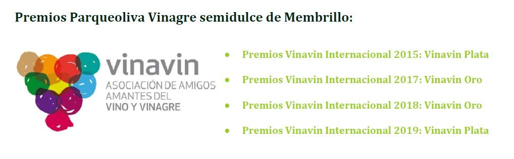 Parqueoliva Vinagre Dulce de Membrillo Orgánico Gourmet 250 ml