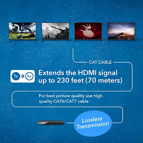 Orei 4K 4X4 Hdmi Extender Matrix - Ultrahd 4K @ 60Hz 4:4:4 Over Single Cat5E/6/7 Cable With Hdr Switcher & Ir Control, Rs-232 - Up To 230 Ft - 1080P Downscale - 4 X Loop Out - 4 Receivers Included #TOP3