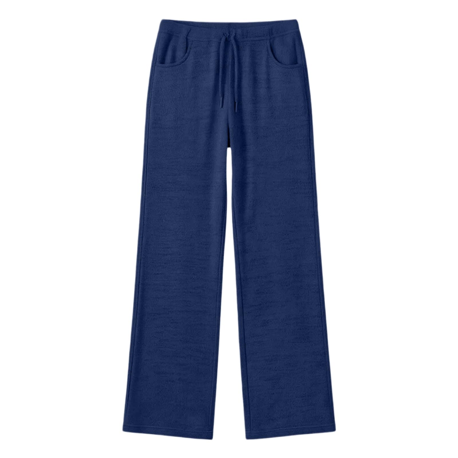 Pantaloni Sportivi Donna Pantaloni Tuta a Vita Alta Comodi Pantalone a Gamba Larga Larghi e Leggeri Pantalone Sportivi con Tasche Dritti Pant Lunghi Tinta Unita Pants Baggy per Yoga e Fitness