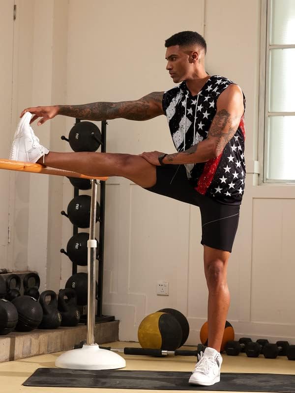 Arvilhill Men's 4th of July Hooded Tank Tops American Flag Sleeveless Shirts Patriotic Muscle Cutoff Shirt (S-XXL) - Image 6