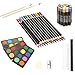 ARTISTIK Junior Art Set – 80-Piece Kids Art Set with Wooden Case for Teens and Adults – Professional Creative Watercolor Painting, Coloring, and Drawing Kit