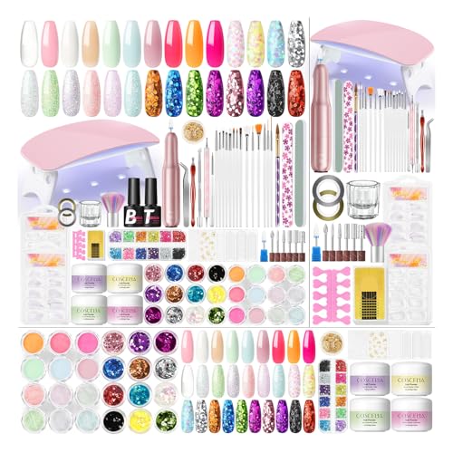 COSCELIA Acrylic Nail Kit for Beginners with Everything 4PC Acrylic