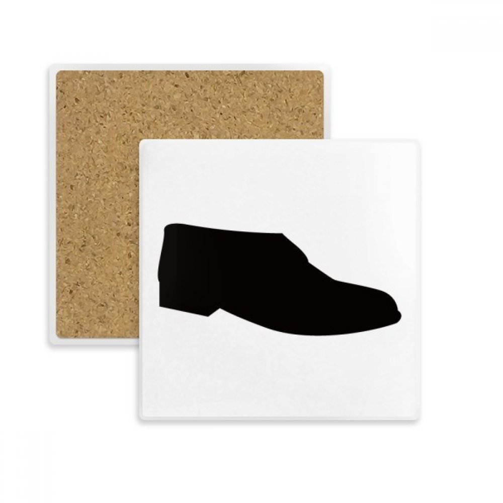 Coaster homme en pierre absorbante avec silhouette de chaussures en cuir