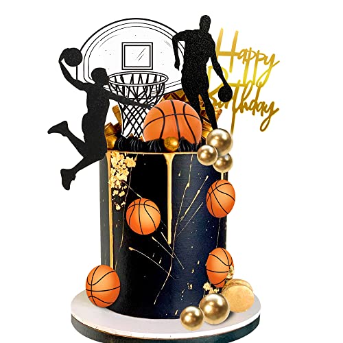 20 PCS Basketball Cake Toppers Basketball Star Themed Cake Decorations for Birthday Cake Party Decorations Party Supplies
