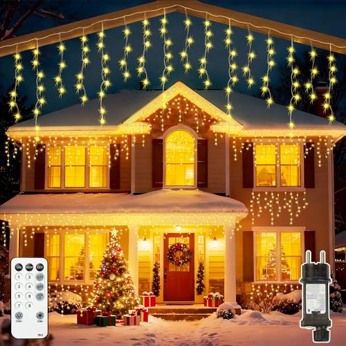 Lighprenix Eisregen Lichterkette Außen 10m - 306 LED...