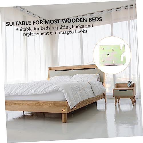 MERRYHAPY 4pcs Bed Rail Accessories Full Size Hook Bed Rails Bed Hardware Bracket for Wood Bed Frame