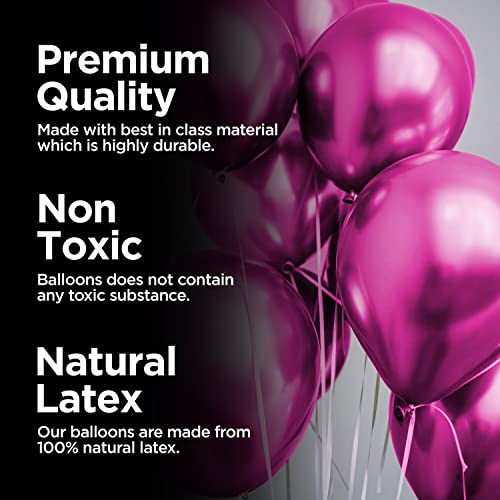 Image of Just Party Set of 60 Pcs - 15 Pink 15 Silver & 15 Purple Metallic Balloons, Pink Happy Birthday Banner, 2 Silver Curtains Theme Backdrop