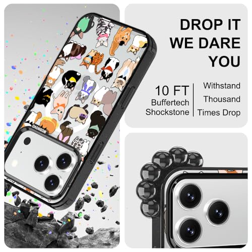 MOSNOVO for iPhone 17 Pro Case | Compatible with Magsafe | Military Grade 10ft Drop Tested | Camera Control | Clear Black with Cute Cats Design by MOSNOVO - Image 5