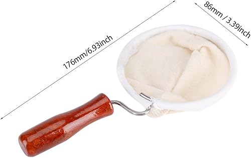 Miniatura 2 de Filtro de café de tela, reutilizable y lavable, hecho a mano, filtro de café con mango de madera (L)