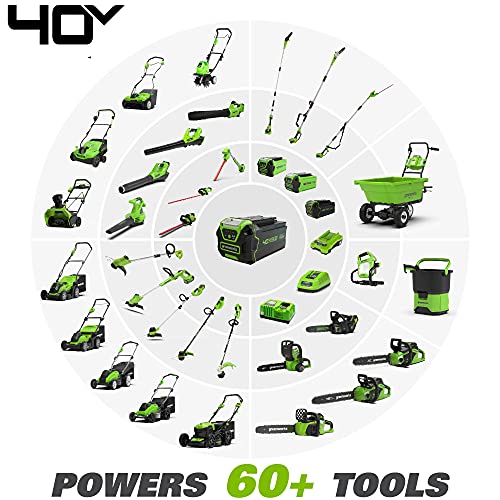 Image of Greenworks 40V 20 inch Cordless Pole Hedge Trimmer and 40V 12 inch String Trimmer, (1) 2.0Ah Battery and Charger Included
