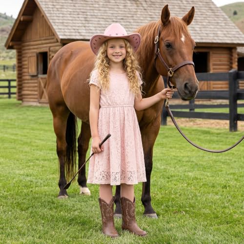 Image of Motasha Girls Cowgirl Boots Unisex-Child Mid Calf Glitter Toddler Cowboy Boot Little Big Kids Western Riding Shoes