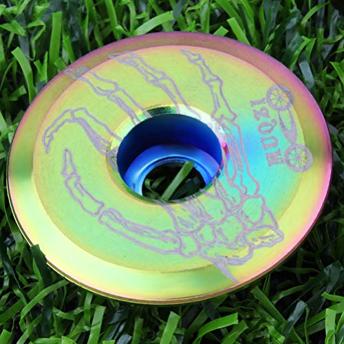 Garneck Bmx Parts Bmx Parts Bmx Parts Headset Cap Titanium Alloy Bike Headset Cap Bone Hand Printed Headset Stem Cap For Mountain Bike Road Bike Colorful Bmx Parts Kustomcaps #TOP1